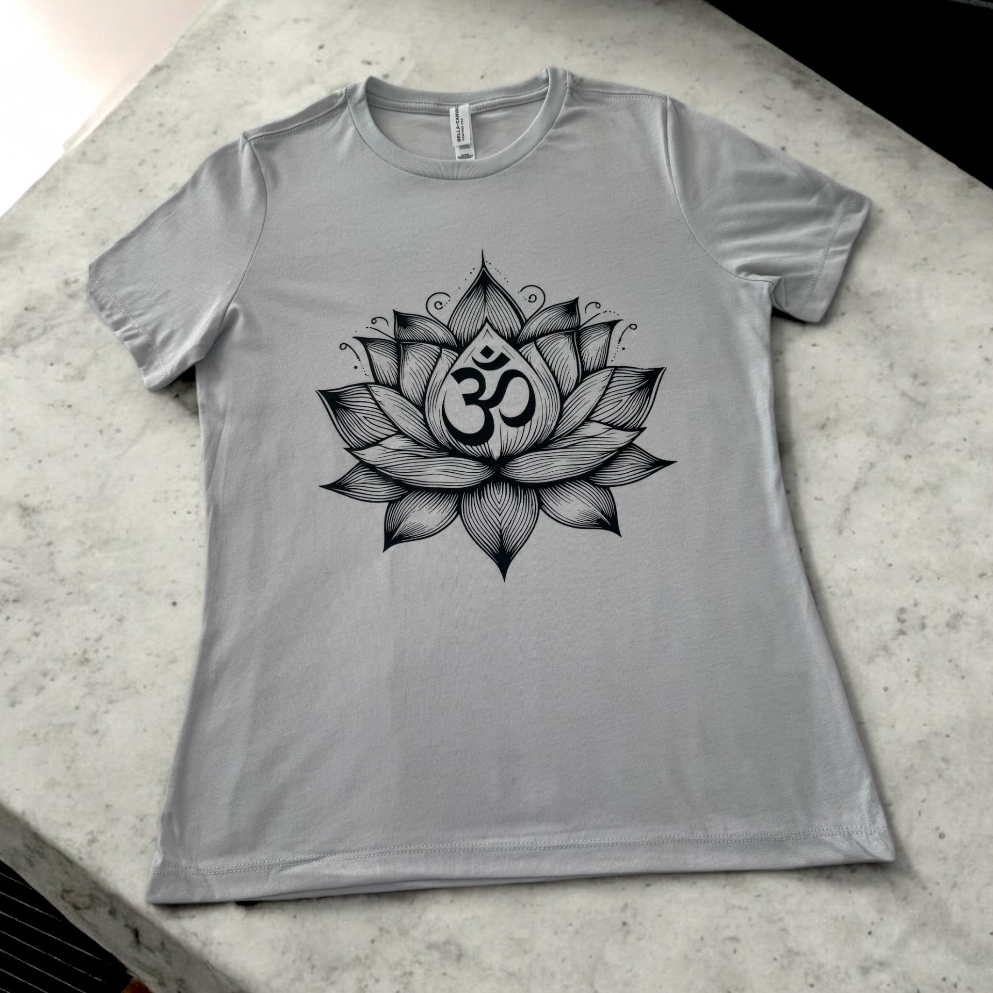 Female short sleeve Gray and Black Design T-shirt